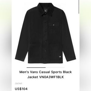 Men’s vans button down jacket